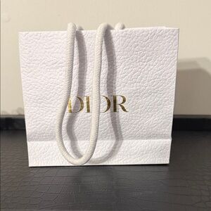 Dior Textured White Bag with Gold Accents